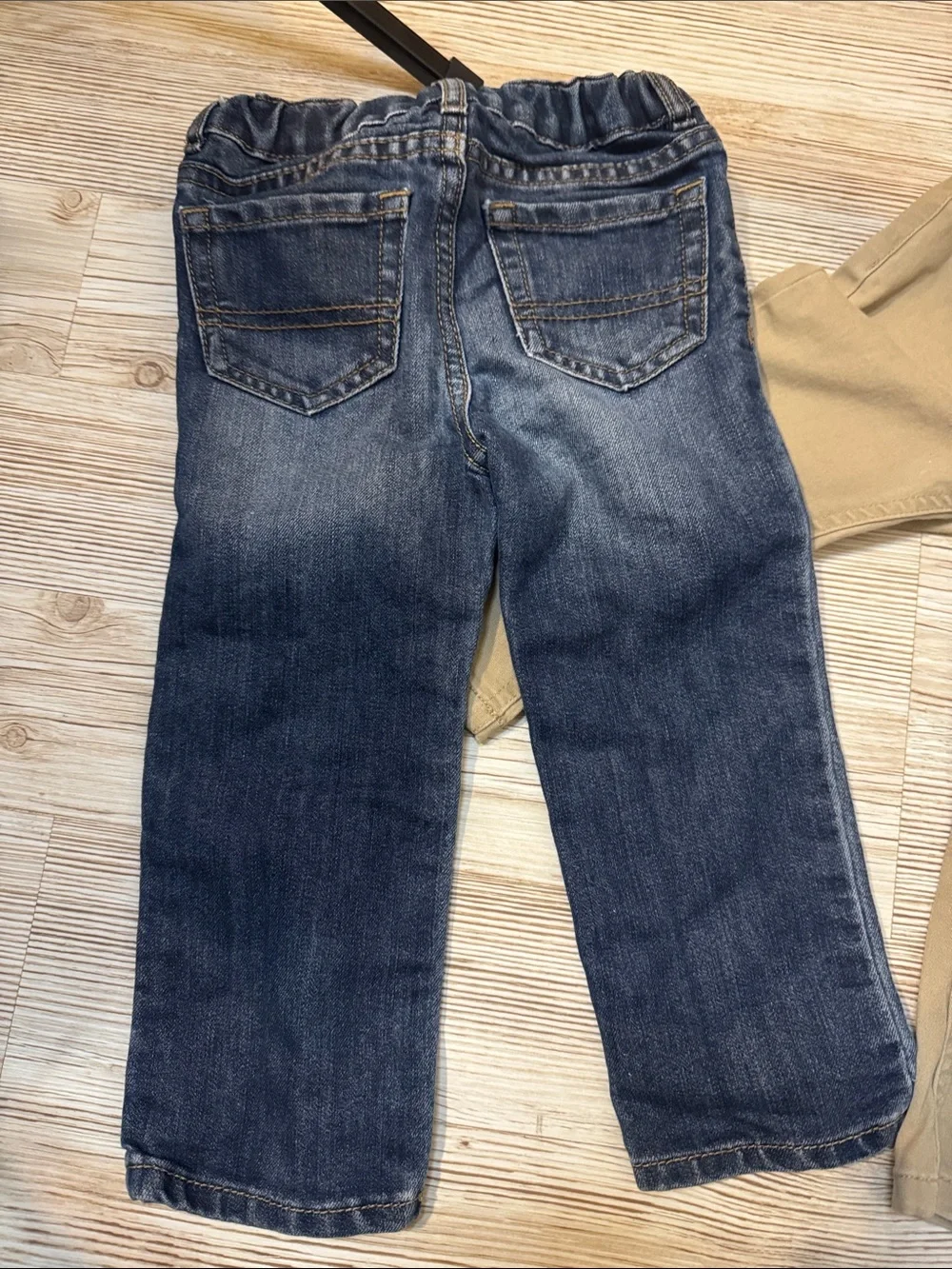 The Children's Place Blue Denim Jeans & Tan Khaki Pants Set
